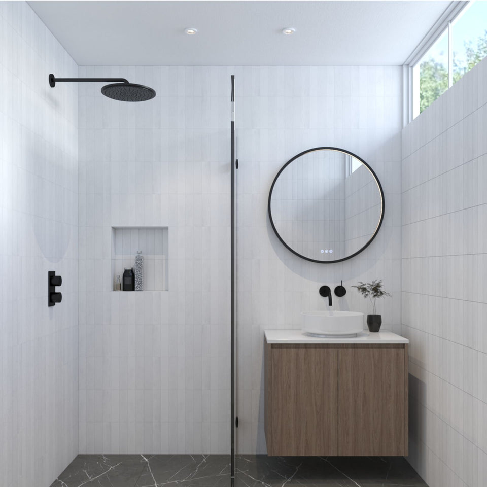 Radiant Olek LED Mirror 600mm - 900mm - Black