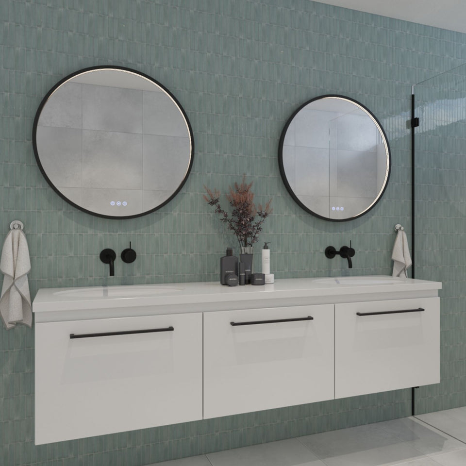 Radiant Olek LED Mirror 600mm - 900mm - Black