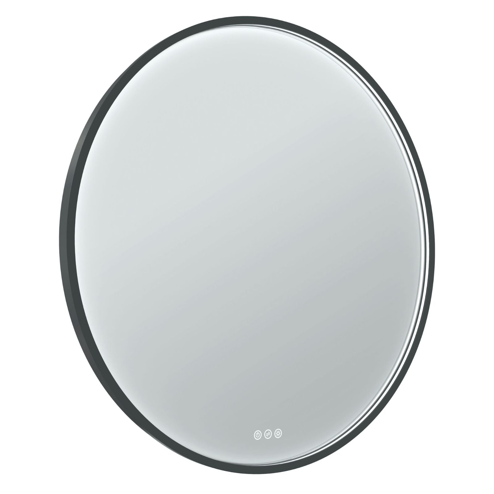 Side Radiant Olek LED Mirror 600mm - 900mm - Black BLKRND60 - The Blue Space