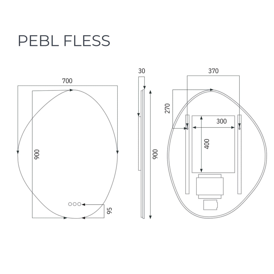 Radiant Pebl Frameless LED Mirror