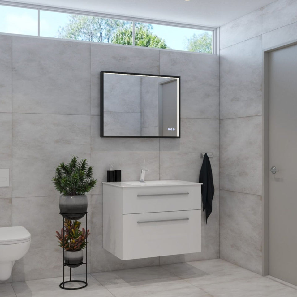 Radiant Roek 600mm x 800mm LED Mirror - Black