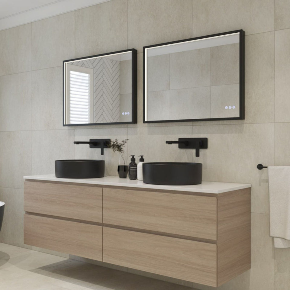Radiant Roek 600mm x 800mm LED Mirror - Black
