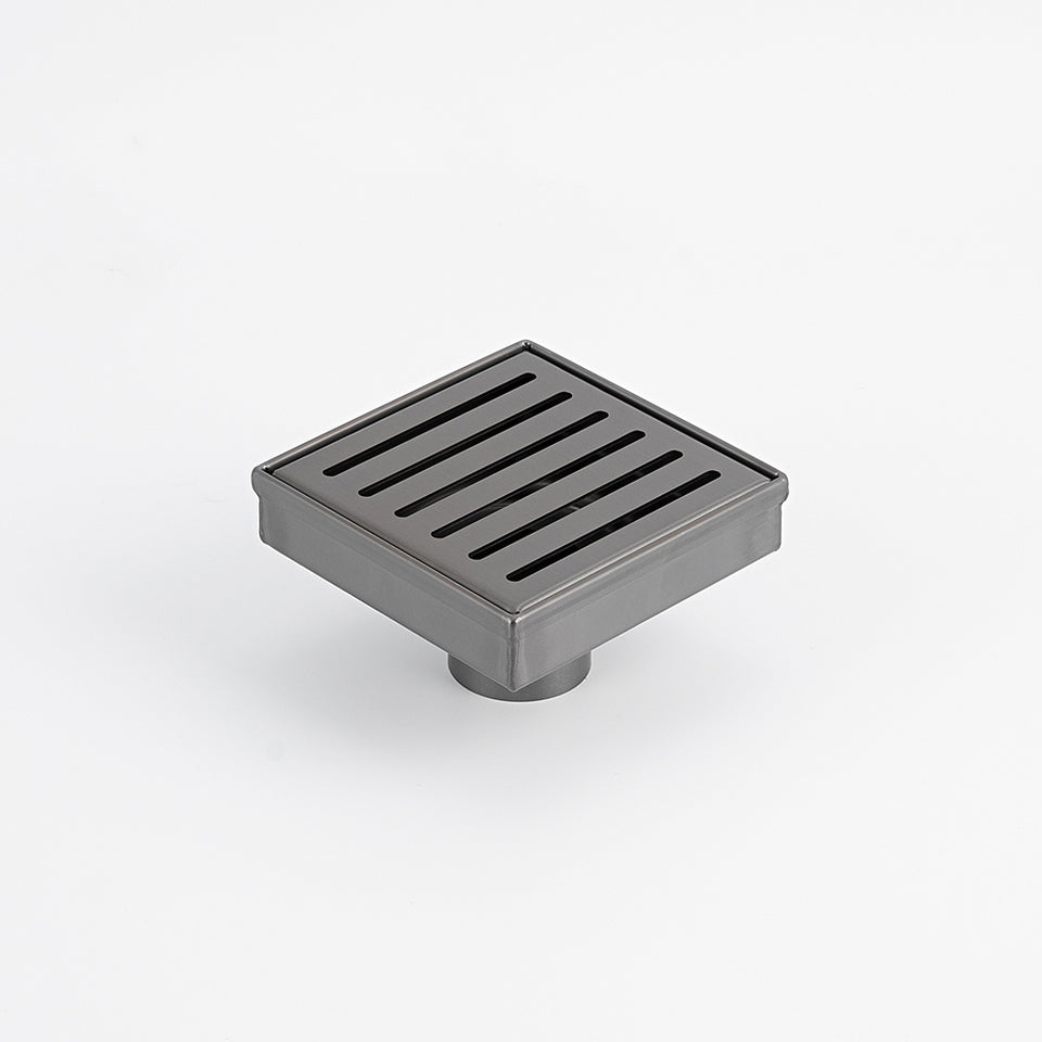 Radiant Square Slotted Floor Grate (Gun Metal Grey) 100mm x 100mm (74mm Outlet)