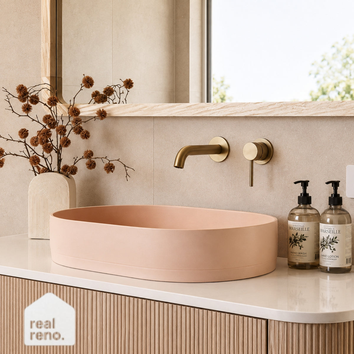 Caroma Liano II Lead Free Wall Basin/Bath Mixer Set Brushed Brass 96352BB6AF - The Blue Space