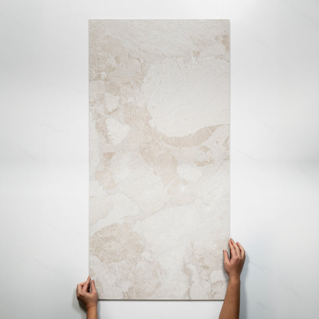 Single with Hand Roccia White External Porcelain Tile P4 600 x 1200mm MATSWHN3 - The Blue Space