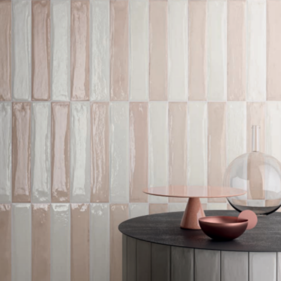 Rosa Theo Subway Tile 75 x 400mm Italian Porcelain