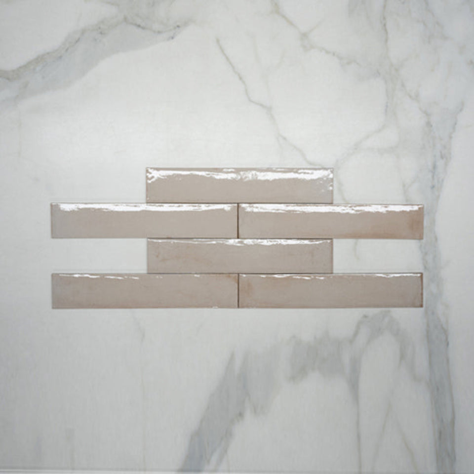 Rosa Theo Subway Tile 75 x 400mm Italian Porcelain