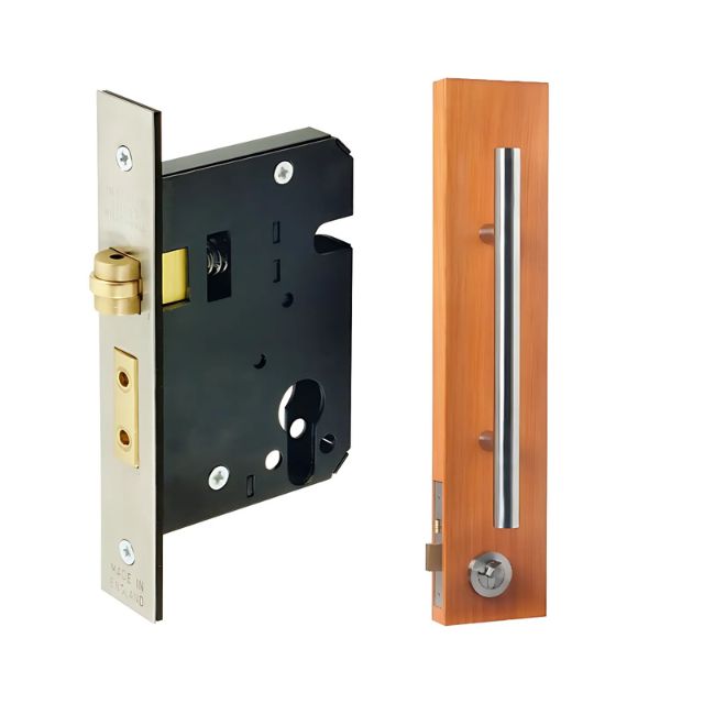 Zanda Round Pull Handle Lock Kit Single Cylinder Stainless Steel
