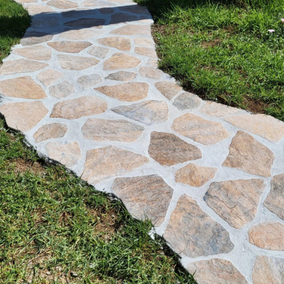 Sandy Aria Stone Tile Matte Crazy Pave Porcelain