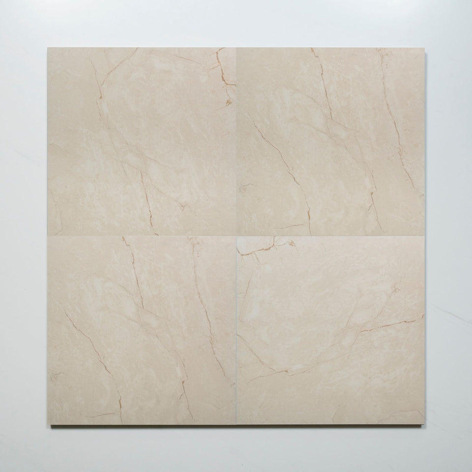 Sereno Ivory Marble Grain Honed Porcelain Tile 600 x 600mm