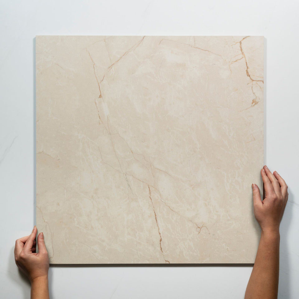 Sereno Ivory Marble Grain Honed Porcelain Tile 600 x 600mm