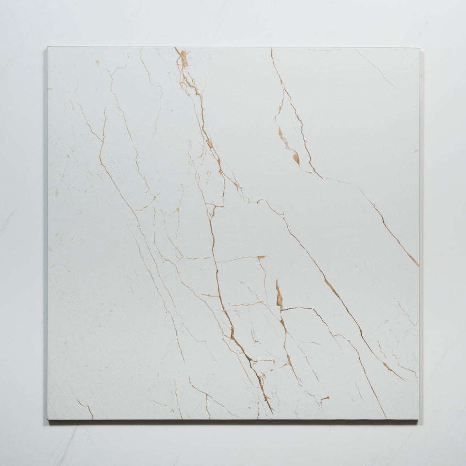 Sereno White Marble Grain Honed Porcelain Tile 600 x 600mm