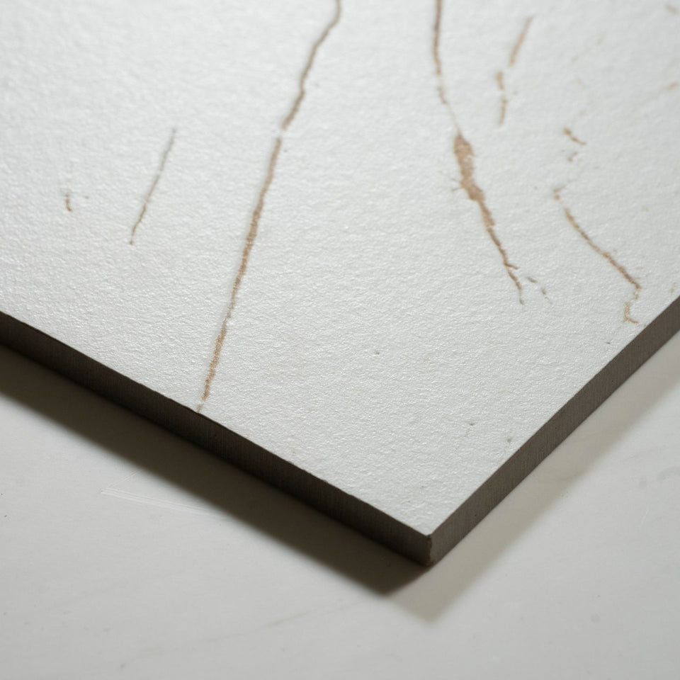 Sereno White Marble Grain Honed Porcelain Tile 600 x 600mm
