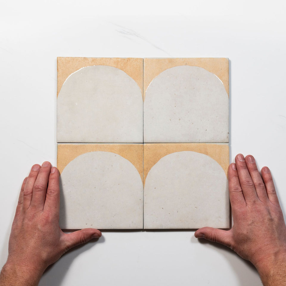 Soluna Arc White Porcelain Tile 150 x 150mm