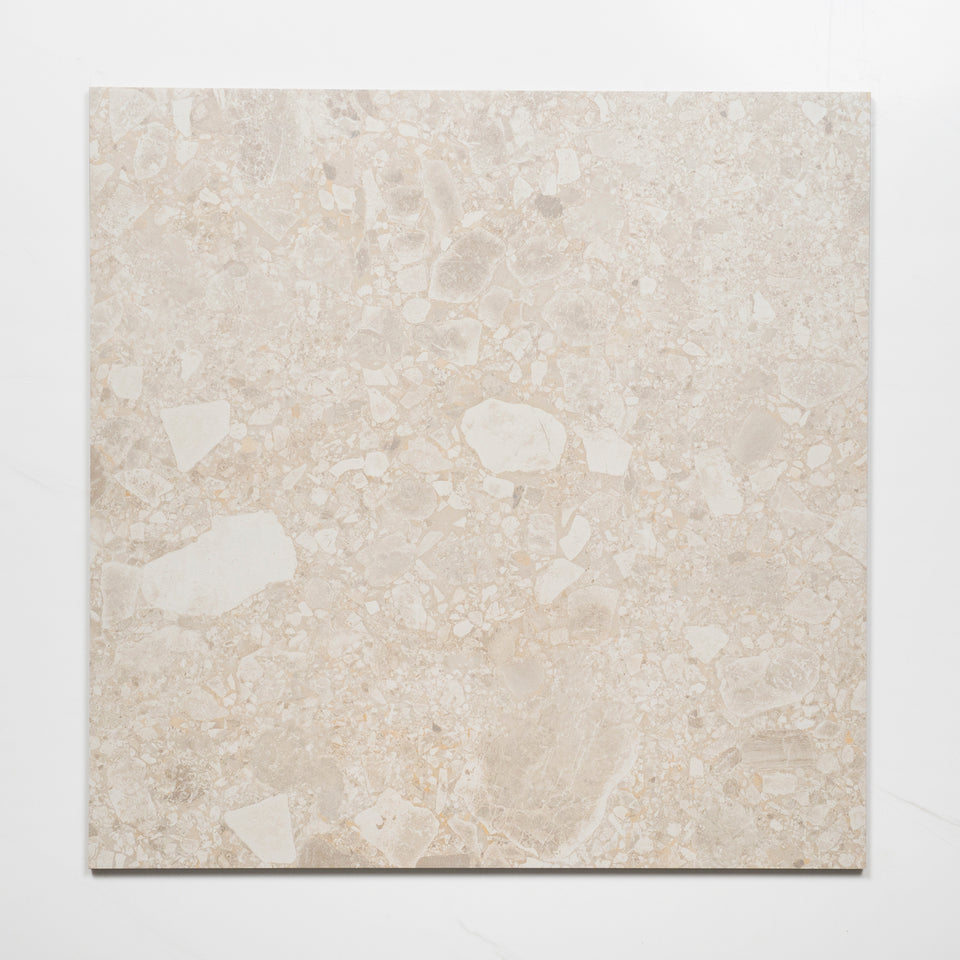 Southside Beige Terrazzo External Porcelain Tile P5 600mm x 600mm
