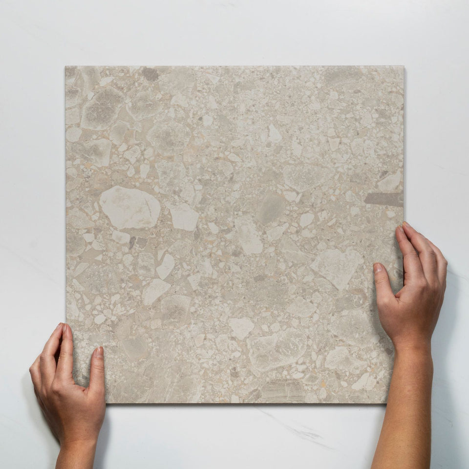 Southside Beige Terrazzo Matte P2 Porcelain Tile 450 x 450mm