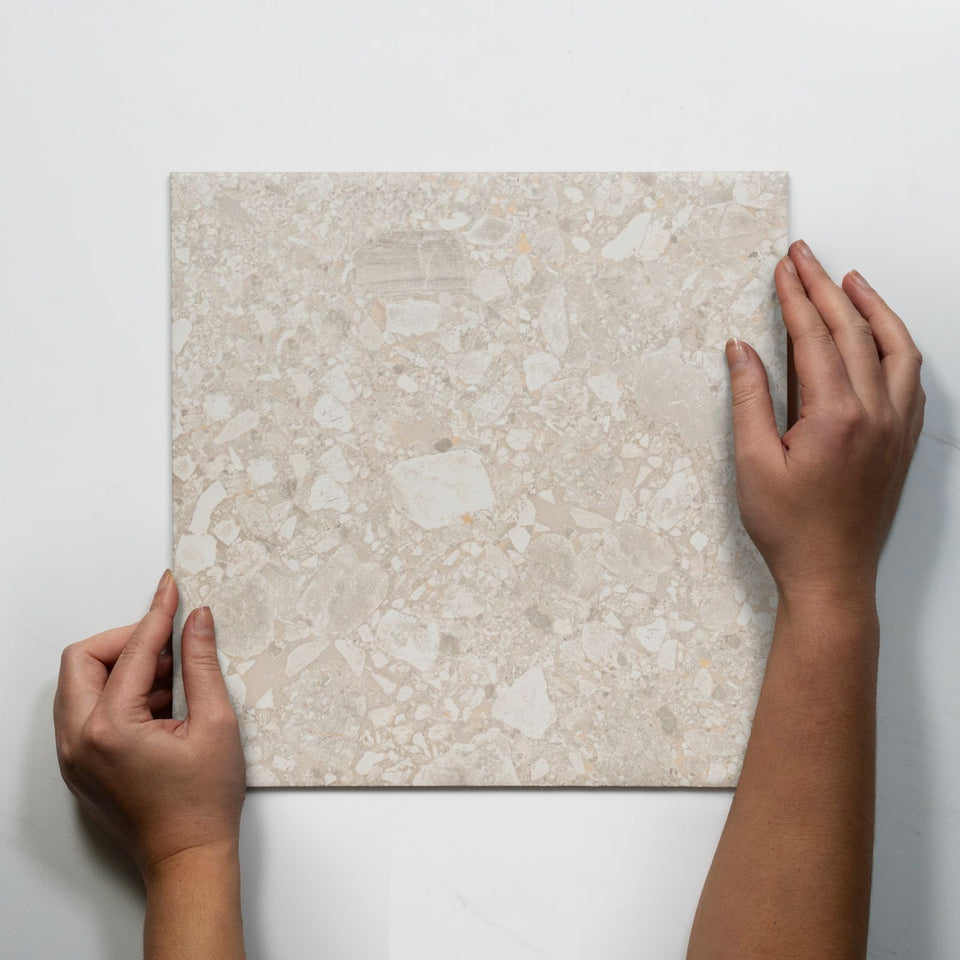 Southside Beige Terrazzo Matte P3 Porcelain Tile 300 x 300mm