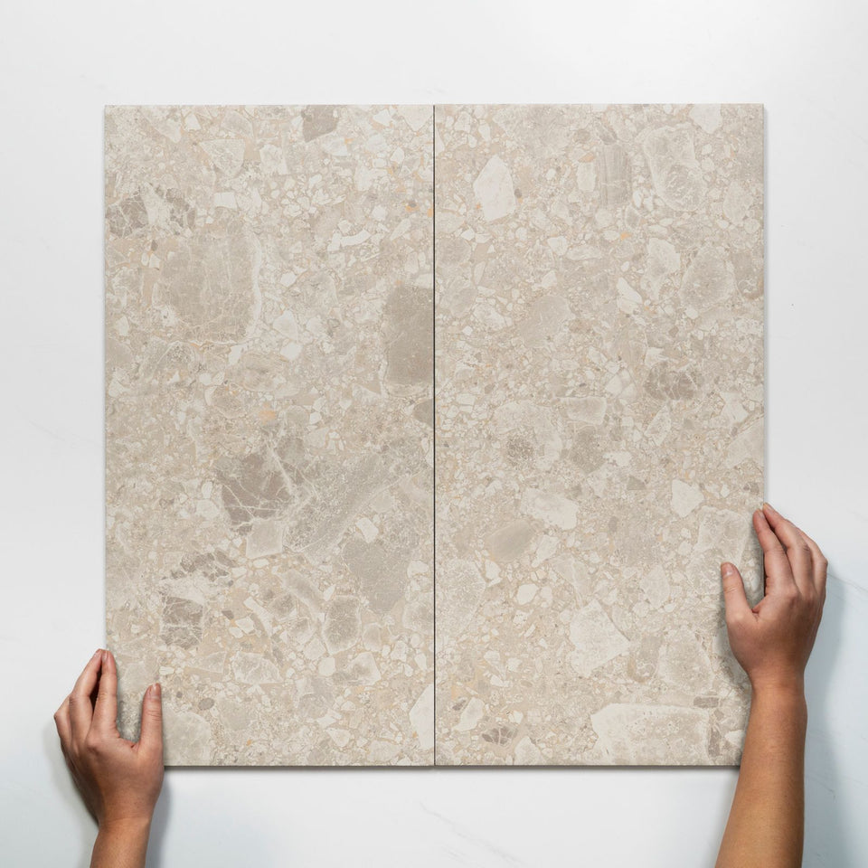 Southside Beige Terrazzo Matte P4 Porcelain Tile 300 x 600mm