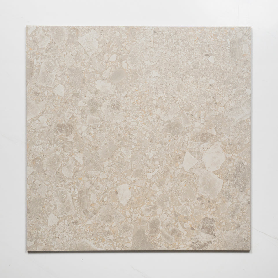 Southside Beige Terrazzo Matte Porcelain Tile P3 600mm x 600mm
