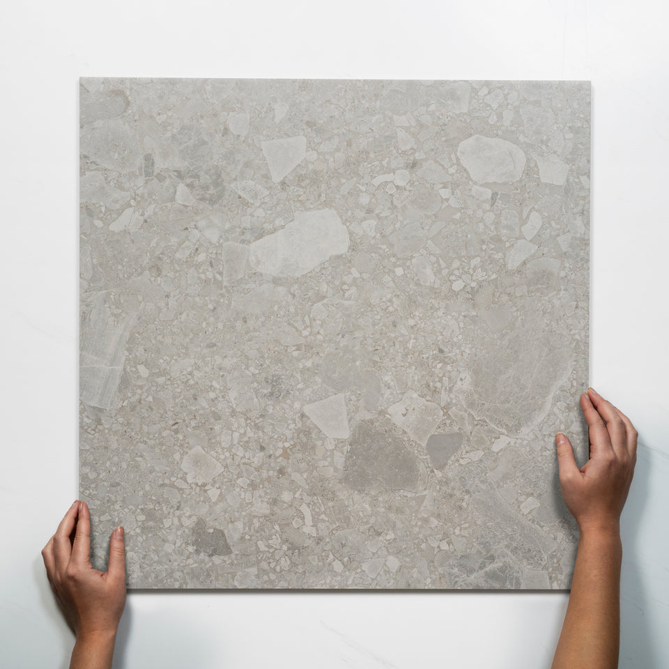 Southside Grey Terrazzo Matte Porcelain Tile P3 600mm x 600mm