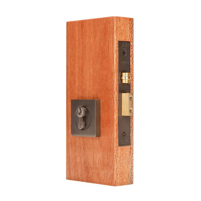 Zanda Square Pull Handle Lock Kit Double Cylinder Graphite Nickel