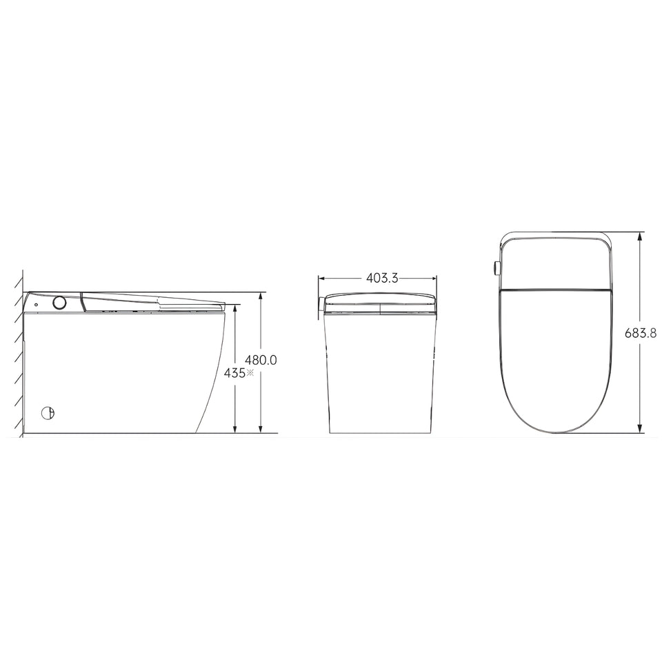 St George Brighton Smart Toilet (Intelligent Bidet Toilet) - Gloss White