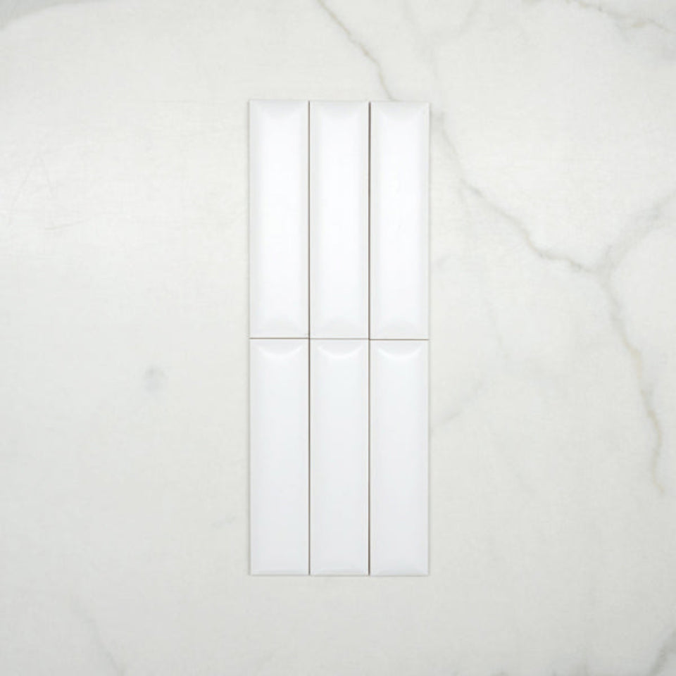 Sunset Bianco White Satin Dune Ceramic Tile 50x200mm