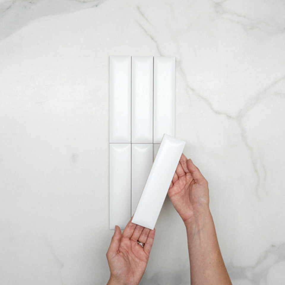 Sunset Bianco White Satin Dune Ceramic Tile 50x200mm