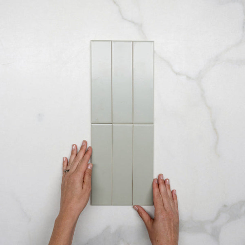Sunset Sage Avocado Satin Flat Ceramic Tile 50x200mm
