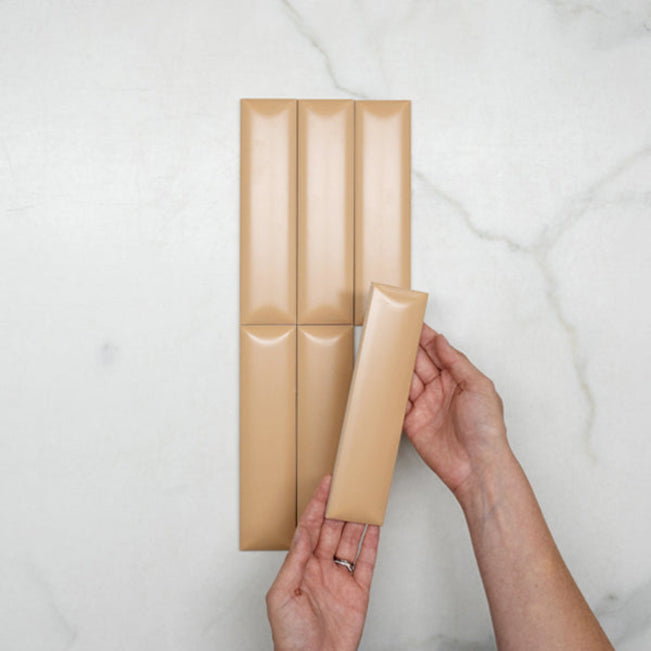 Hero With Hand Sunset Terracotta Clay Satin Dune Ceramic Tile 50x200mm  - The Blue Space