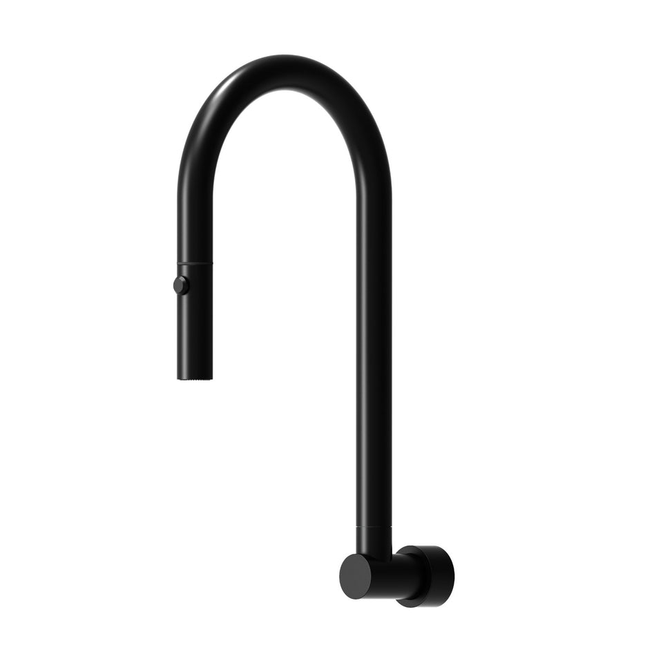 Suprema Retractable Wall Spout - Matt Black