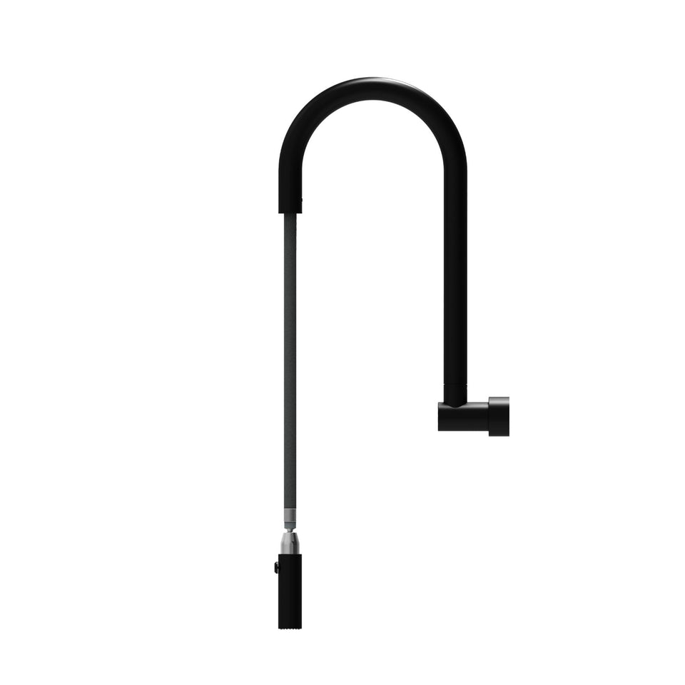 Suprema Retractable Wall Spout - Matt Black