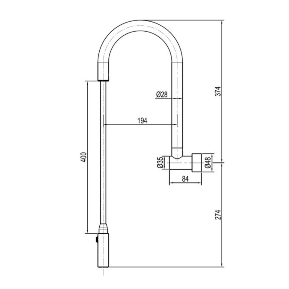 Suprema Retractable Wall Spout - Matt Black
