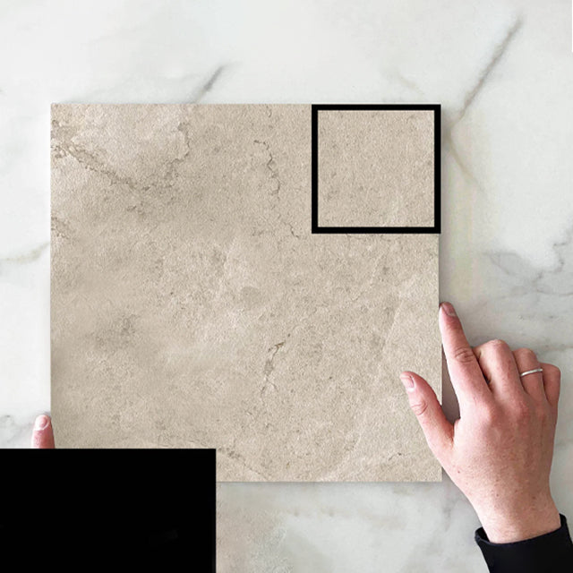 Tan Tilly Tundra Stone Look Tile Matte Tech Grip 300 x 300 x 10mm Porcelain  | The Blue Space