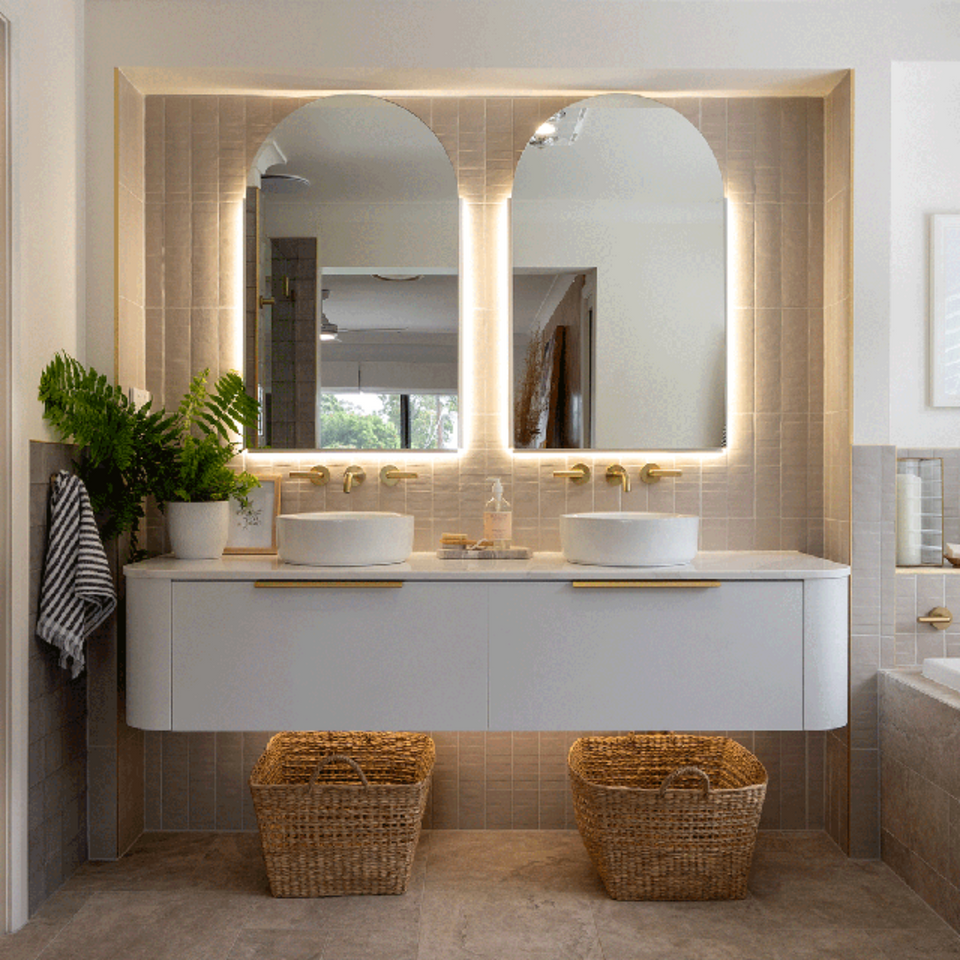 Olivia Taupe Matte Porcelain Feature Subway 75 x 300mm