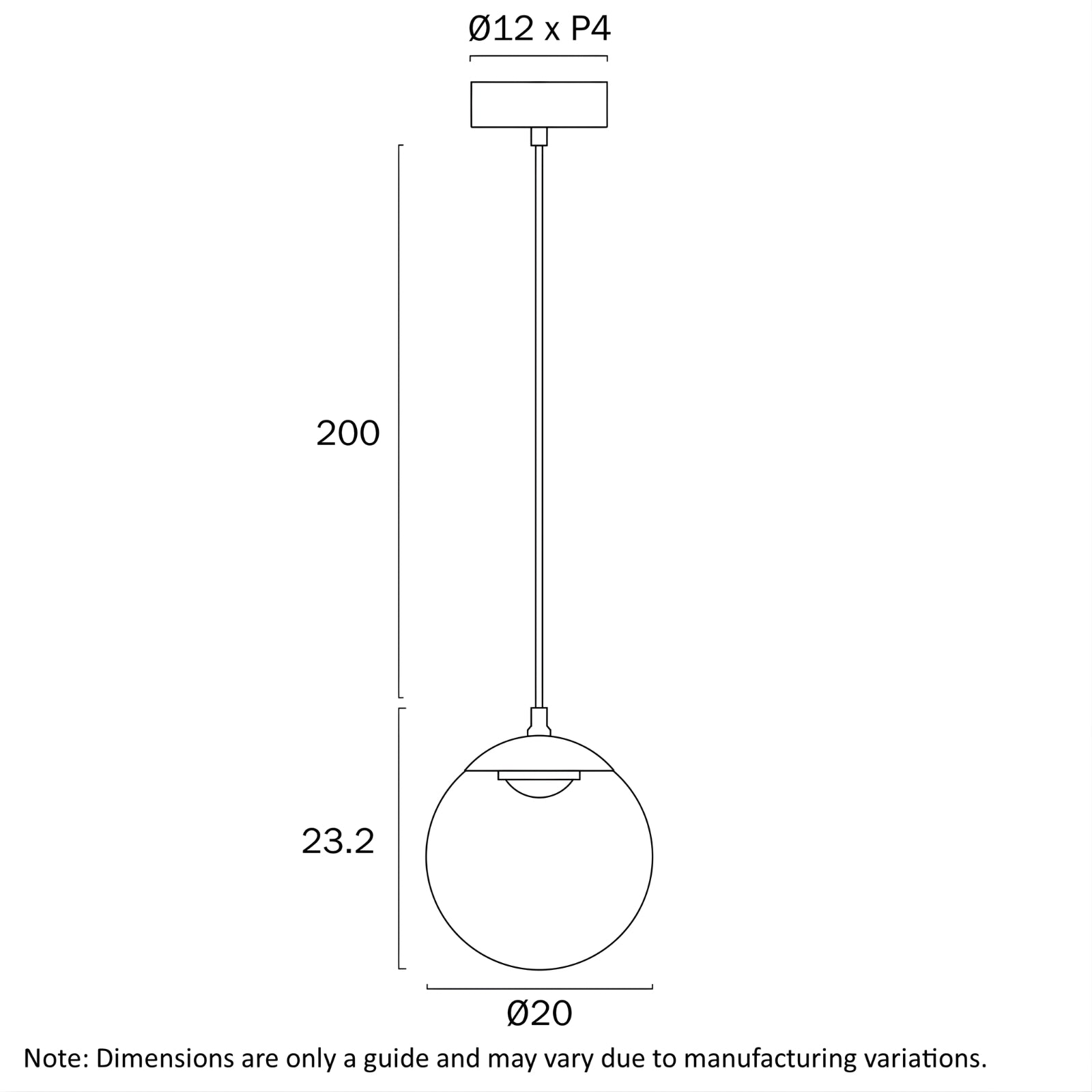 Line Drawing Telbix Aurora 20cm Pendant Light Black  AURORAPE20-RBW - The Blue Space