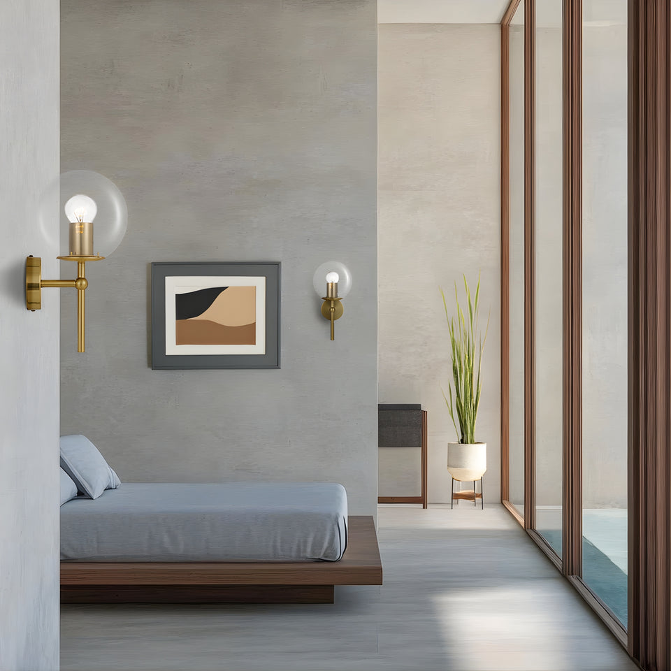 Telbix Eterna 1 Wall Light Antique Gold Clear