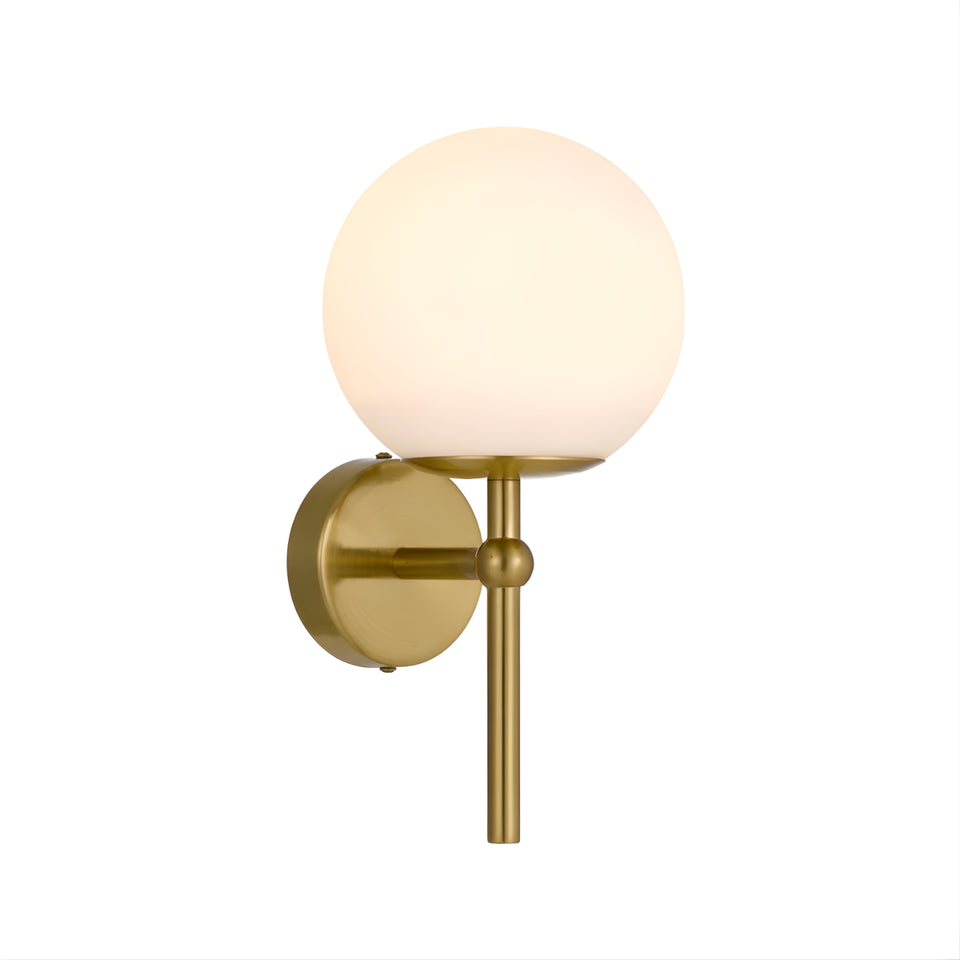 Telbix Eterna 1 Wall Light Antique Gold Opal Matte