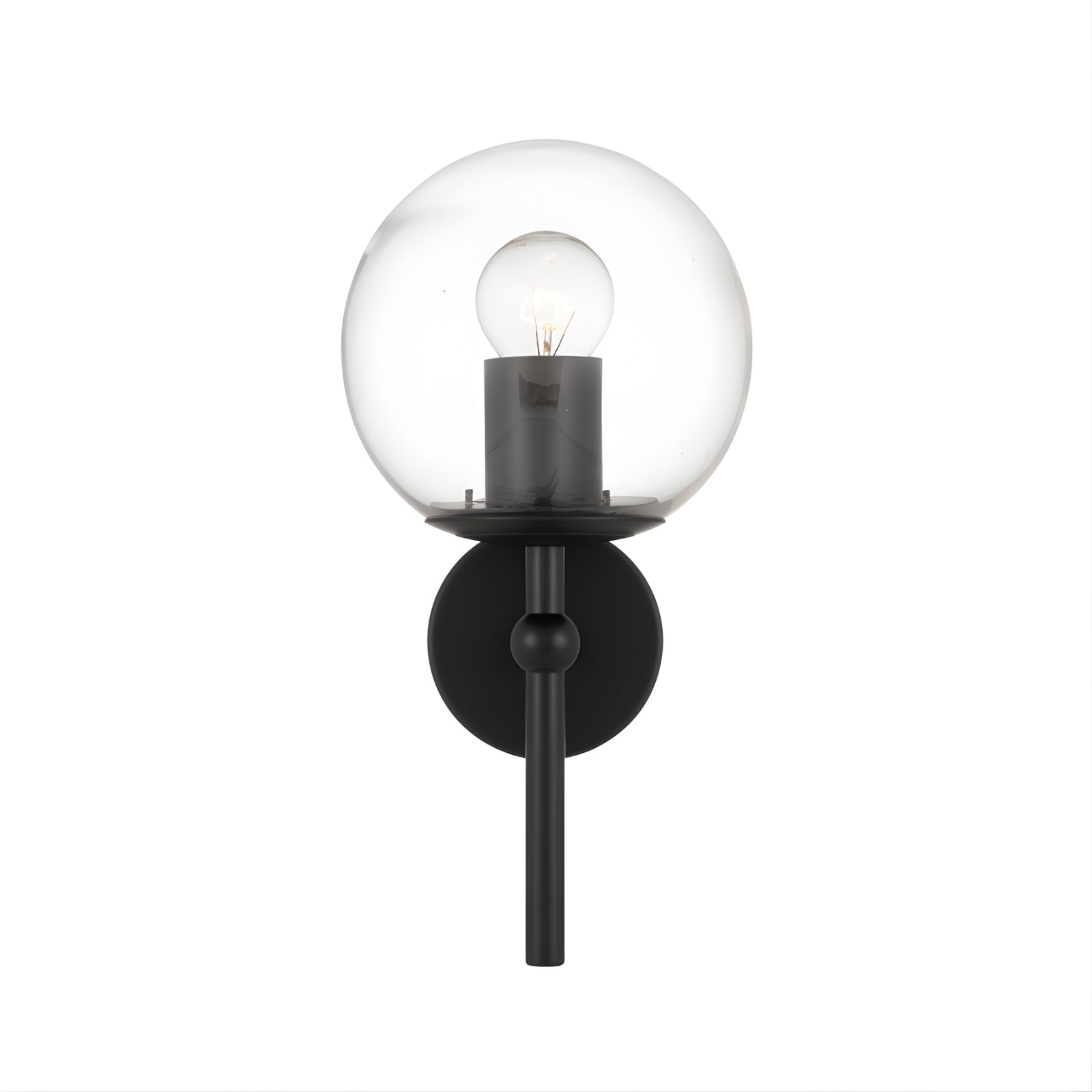 Front Telbix Eterna 1 Wall Light Black Clear  ETERNAWB1-BKCL - The Blue Space