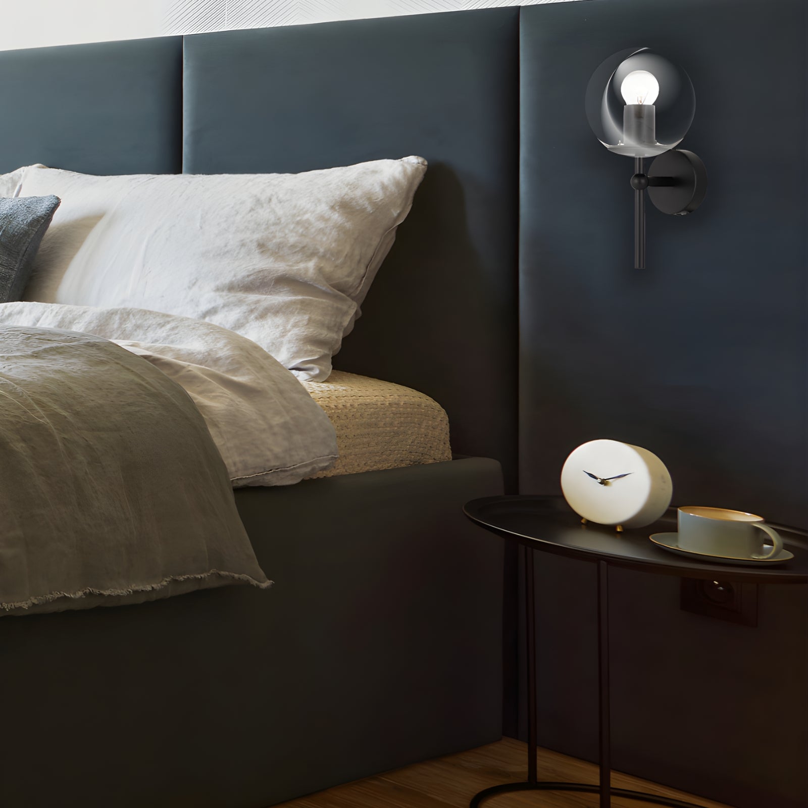 Lifestyle Telbix Eterna 1 Wall Light Black Clear  ETERNAWB1-BKCL - The Blue Space
