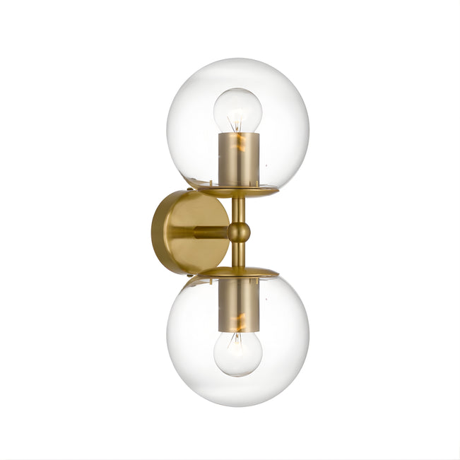 Telbix Eterna 2 Wall Light Antique Gold Clear  ETERNAWB2-AGCL - The Blue Space