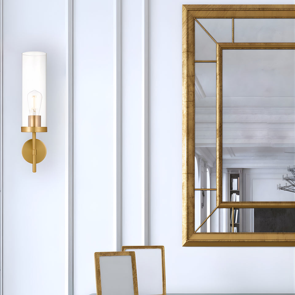 Telbix Garot Wall Light Antique Gold Clear