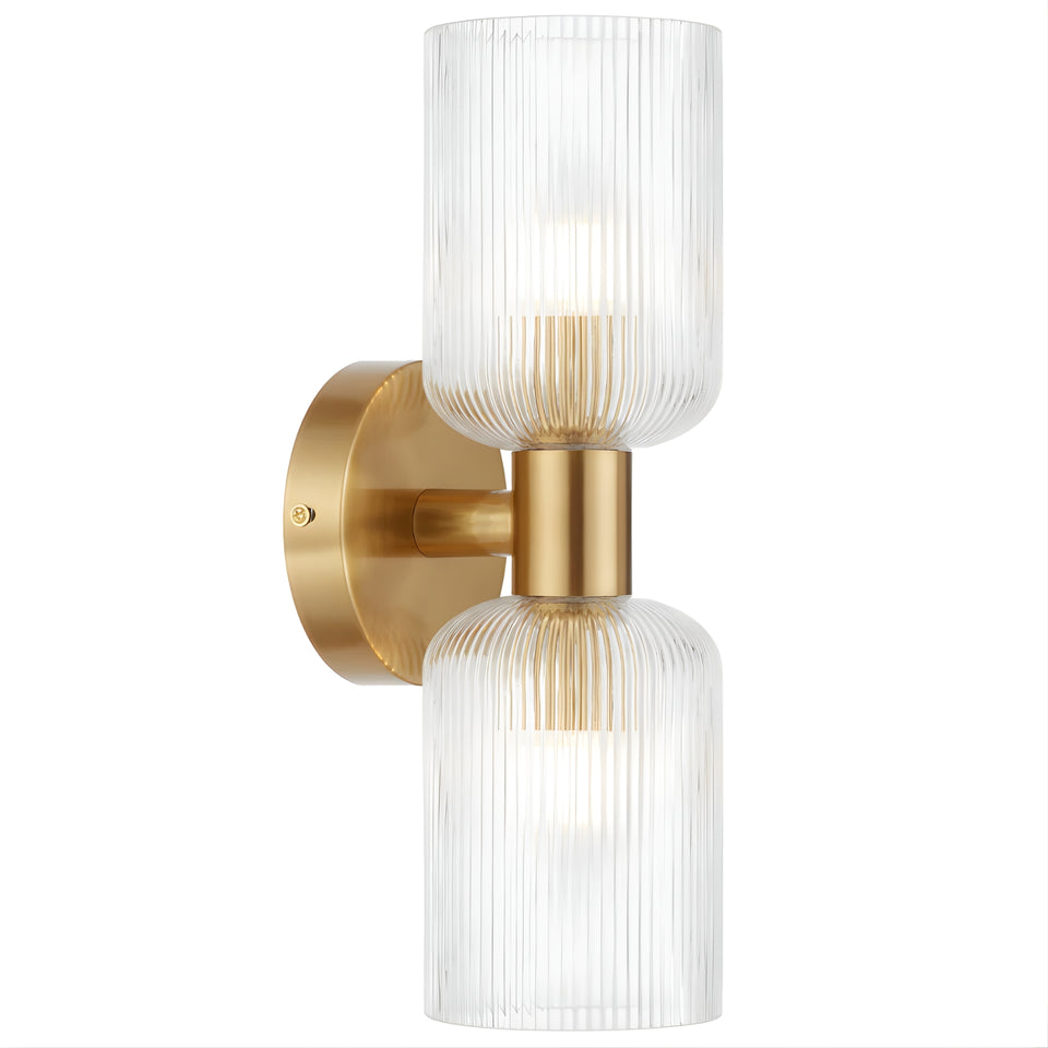 Telbix Riven 2 Wall Light Antique Gold Clear