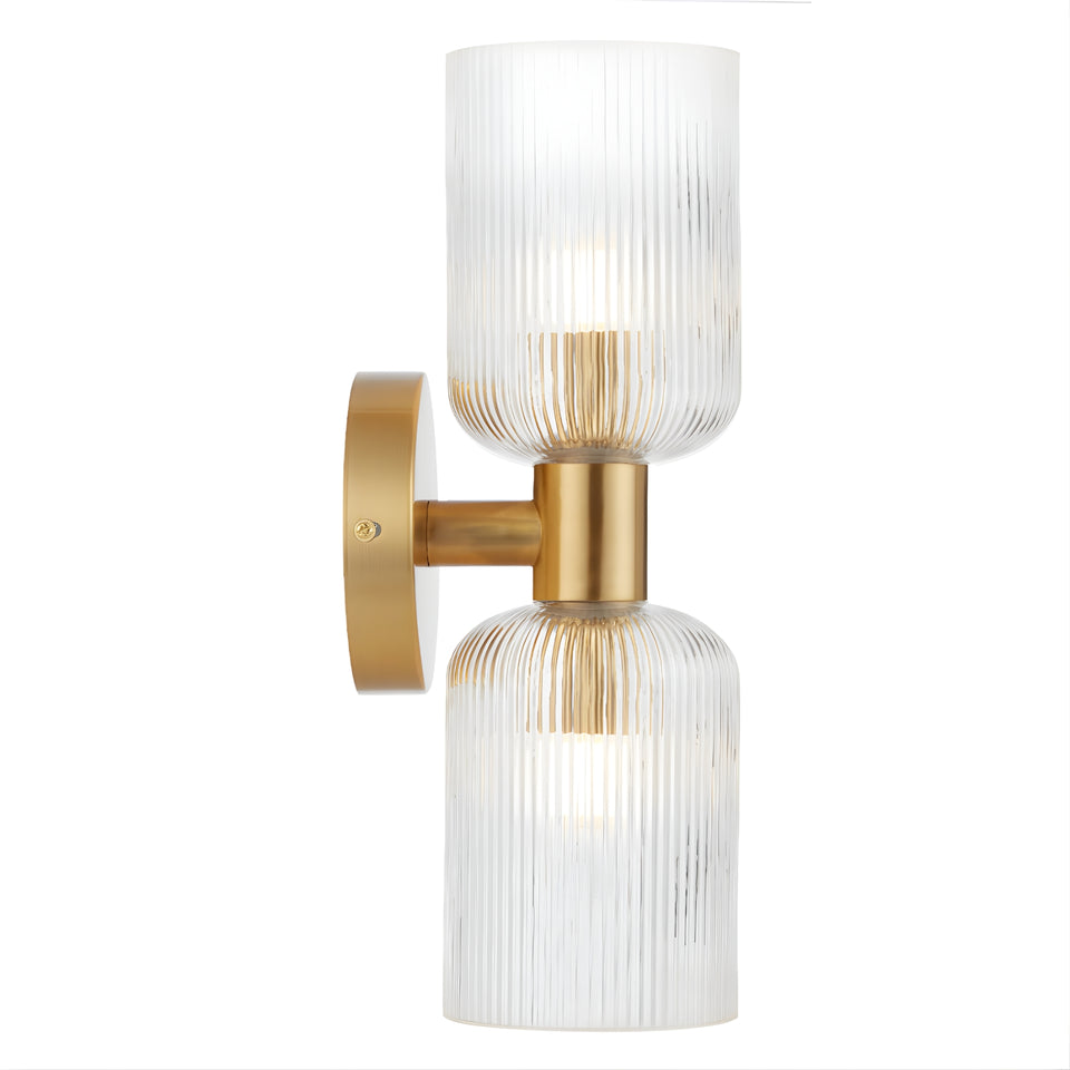 Telbix Riven 2 Wall Light Antique Gold Clear