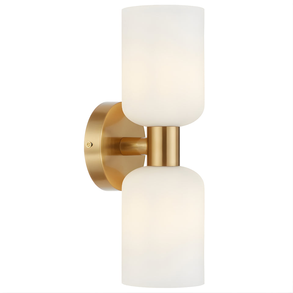 Telbix Riven 2 Wall Light Antique Gold Opal Matte