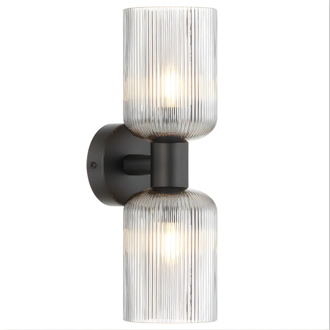 Telbix Riven 2 Wall Light Black Smoke  RIVENWB2-BKSM - The Blue Space