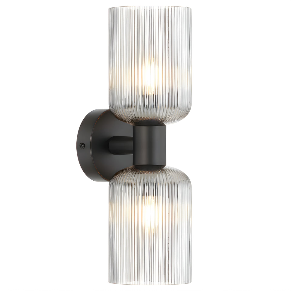 Telbix Riven 2 Wall Light Black Smoke