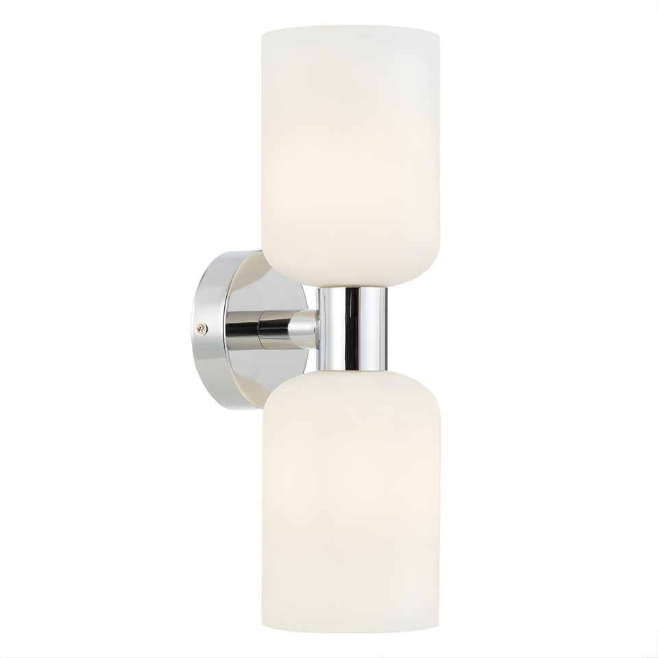 Telbix Riven 2 Wall Light Chrome Opal Matte