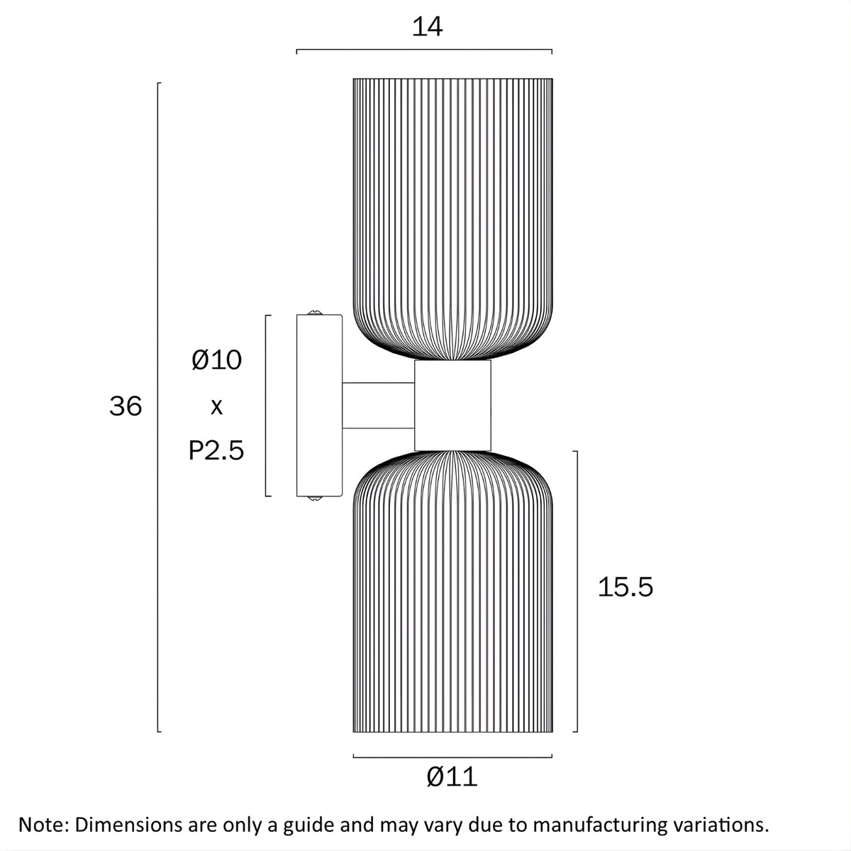 Line Drawing Telbix Riven 2 Wall Light Chrome Opal Matte  RIVENWB2-CHOM - The Blue Space