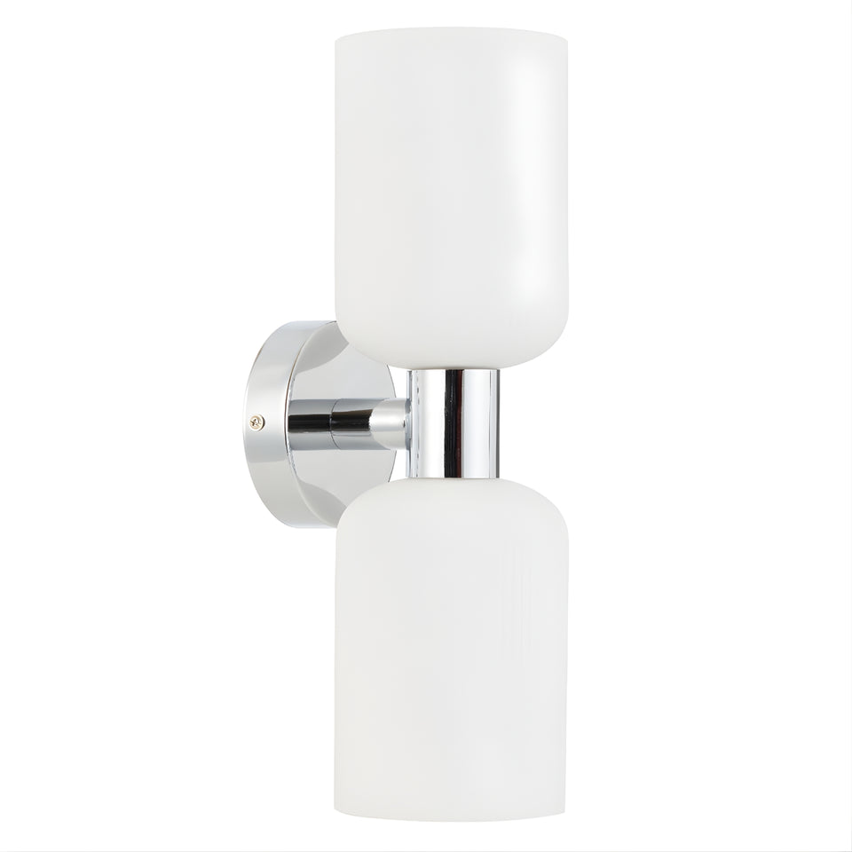 Telbix Riven 2 Wall Light Chrome Opal Matte